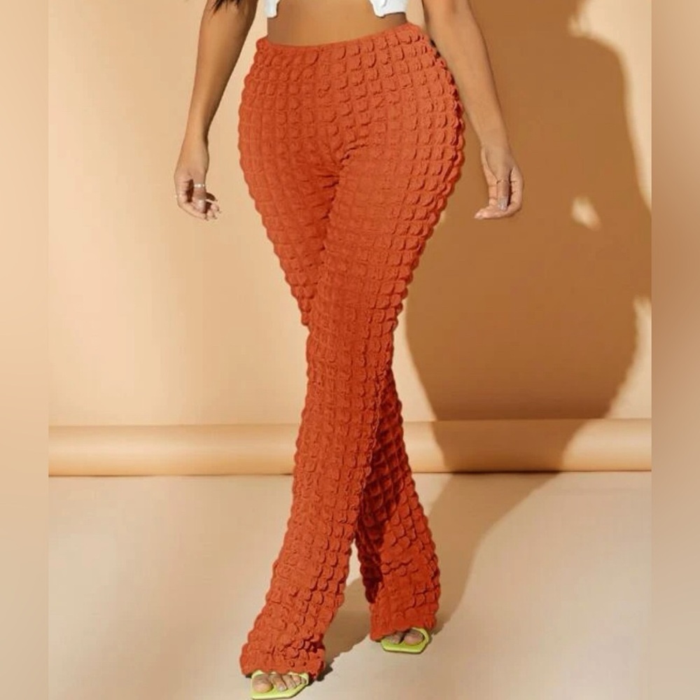 Straight Leg Textured Pants